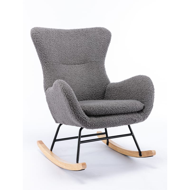 Teddy Fabric Padded Seat Rocking Chair