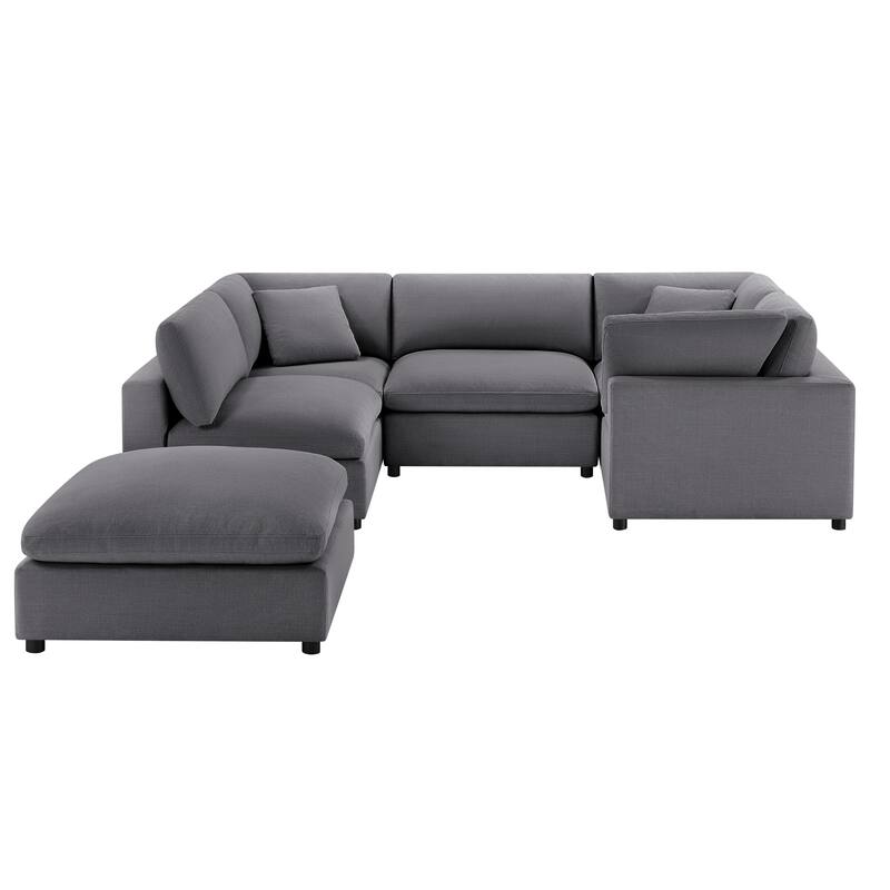 Cambrai Modular 6-Piece Sectional by Greyson Living - Charcoal Fabric