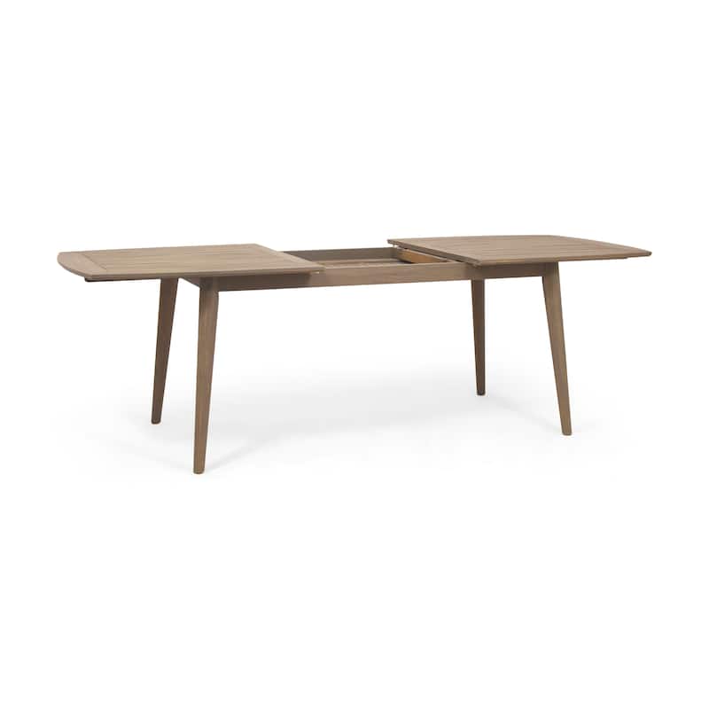Roomfitters Outdoor Acacia Wood Expandable Dining Table, Stylish and Durable Design for Patio and Garden Use, Gray