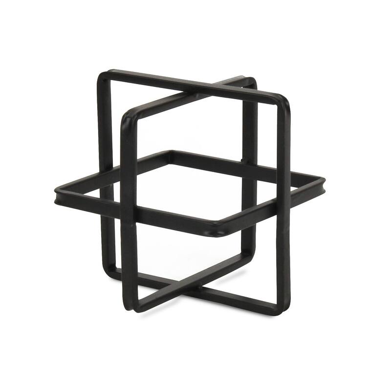 Alle Black Metal Large Geometric Decor Cube