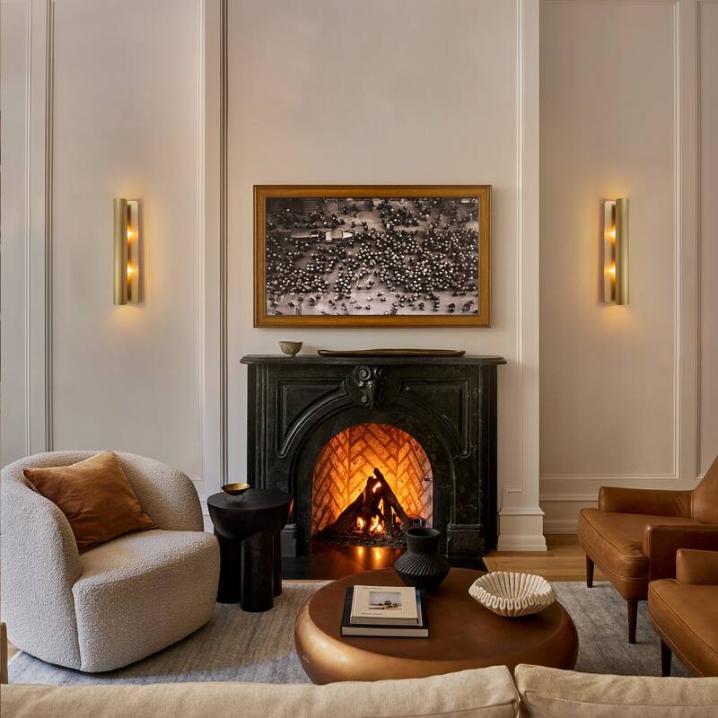 2-Light Modern Glam LED Dimmable Bath Vanity Light, Wall Sconce