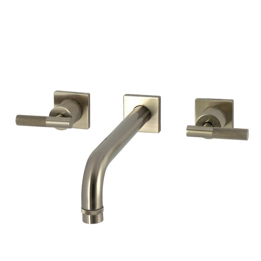 Kingston Brass Convergent Two-Handle Wall Mount Roman Tub Faucet with Knurled Handle