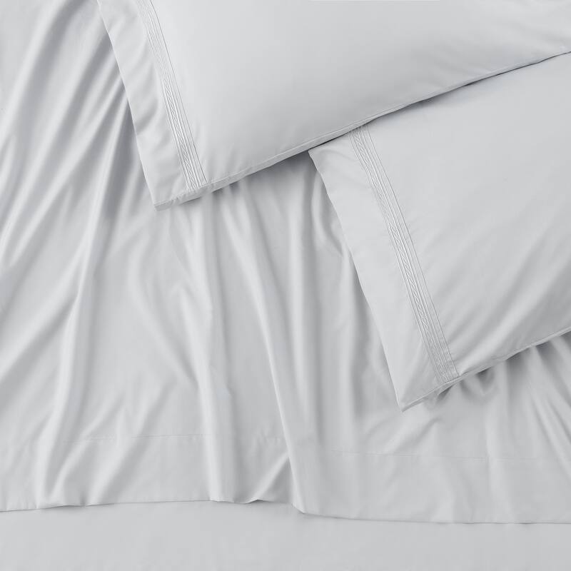 Chanasya Solid Color Embroidered Ultra Soft Luxury Microfiber Sheet Set