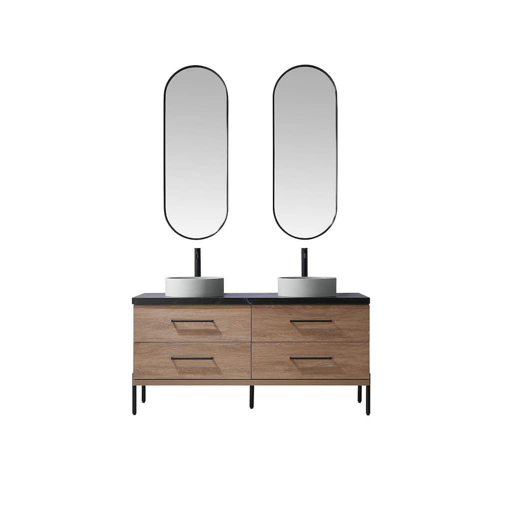 Miseno MV-705160C Trento 60" Free Standing Double Basin Vanity Set