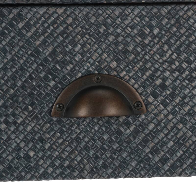 SAFAVIEH Iza Light Natural Raffia/ Gold Console Table - 31" W x 14" L x 30" H - 31"W x 14"D x 30"H