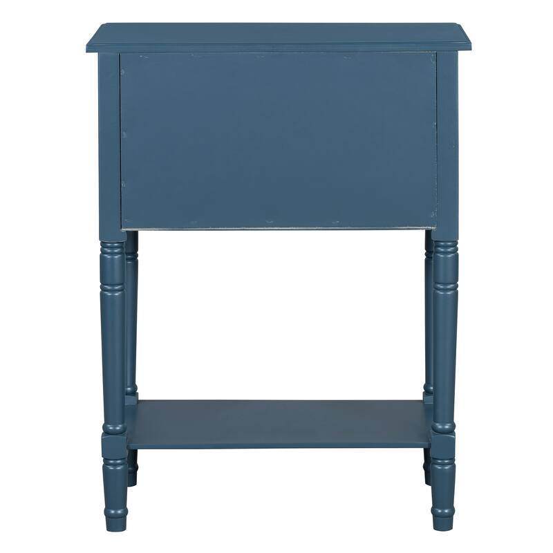 Slim Sofa Table with Three Storage Drawers and Bottom Shelf