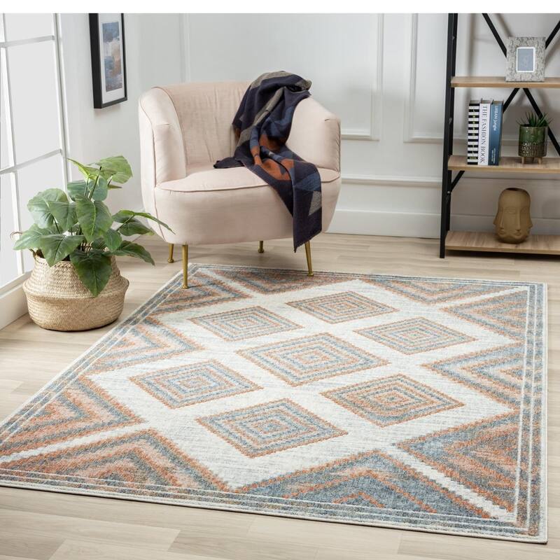 Luxe Weavers Multicolor Modern Geometric Area Rug for Living Room