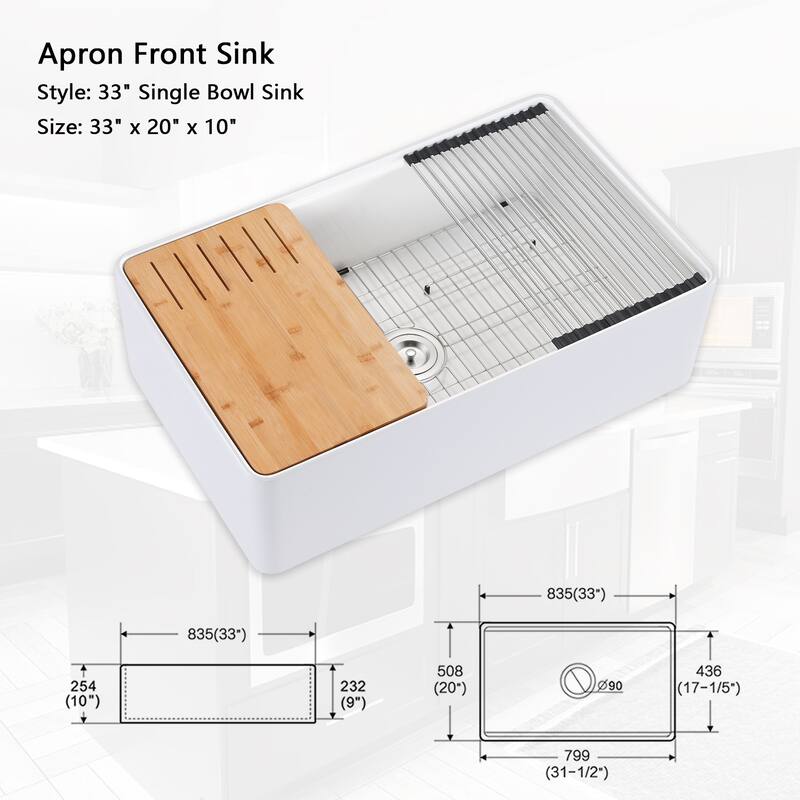 Workstation Farmhouse Kitchen Sink With Accessories