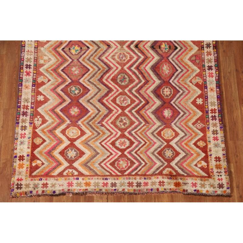 All-Over Shiraz Persian Vintage Area Rug Handmade Wool Carpet - 4'6"x 6'4"