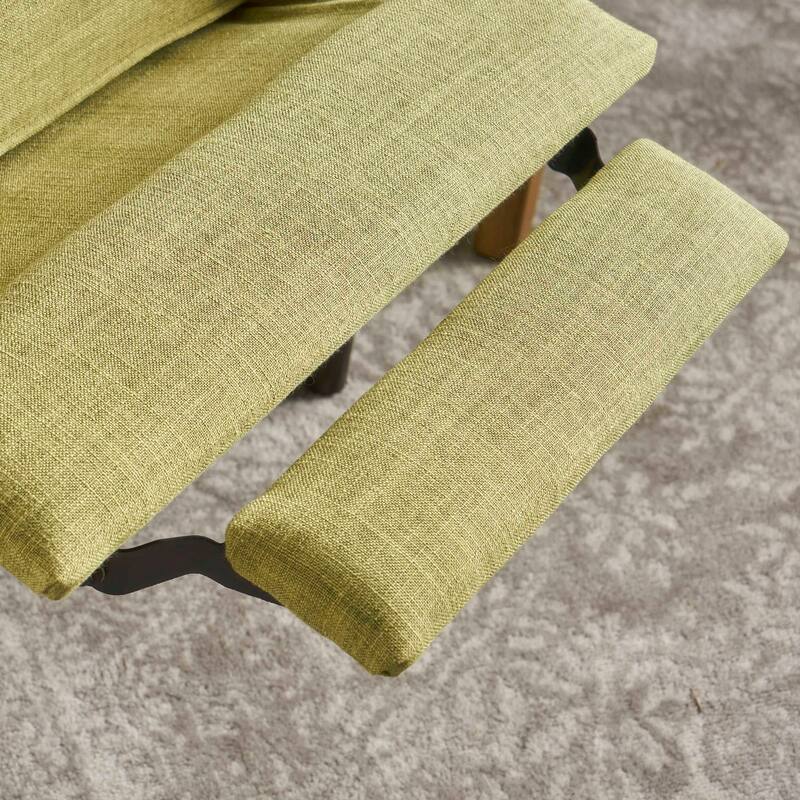 Roomfitters Push-Back Recliner Chair with Button Tufting and Tapered Wood Legs, Lounge Accent Chair for Living Room