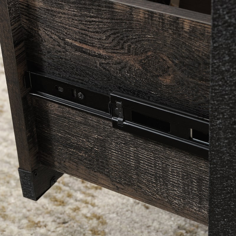 Rustic Industrial Computer Desk with 2 Drawers 47 Inch Long Brown Workstation