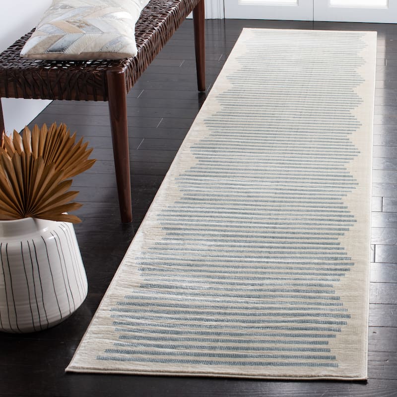 SAFAVIEH Orwell Nealy Mid-Century Modern Rug - 2'2" x 9' Runner - Ivory/Blue
