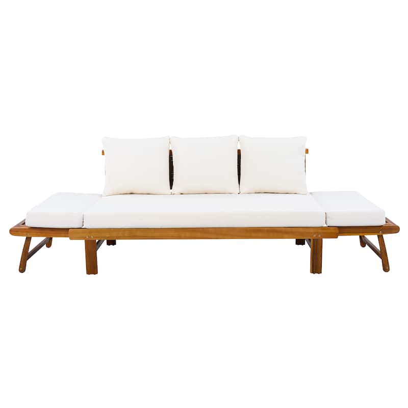 Christopher Knight Home - Teak Haven Outdoor Wooden Wicker Daybed with Adjustable Armrests