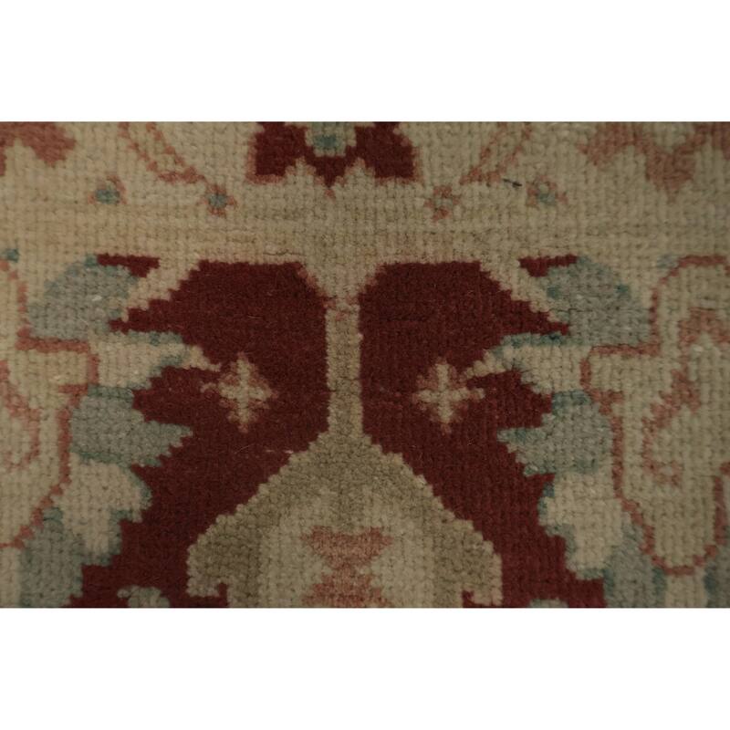 Hand Knotted Oriental 100% Wool Carpet Traditional All-Over Red Ziegler Area Rug - 3' 11'' X 1' 11''