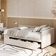 preview thumbnail 2 of 14, Twin Upholstered Platform Bed with Plush Headboard, L-Shaped Design
