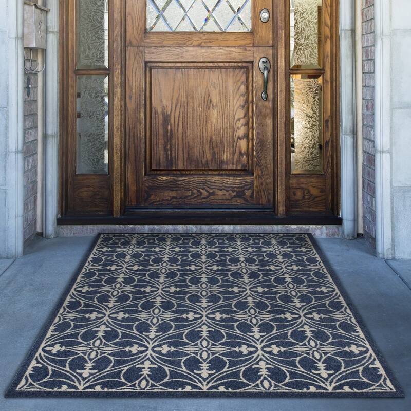 Domani Lesedi Traditional Mosaic Area Rug - 6'7" x 9'6" - Denim