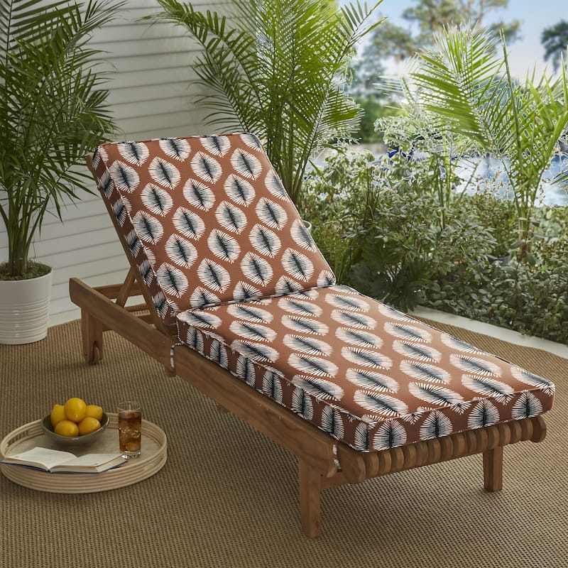 Sorra Home Hayden Sunstone Indoor/Outdoor Corded Chaise Lounge Cushion - 79 x 25 x 3 - Hayden Sunstone