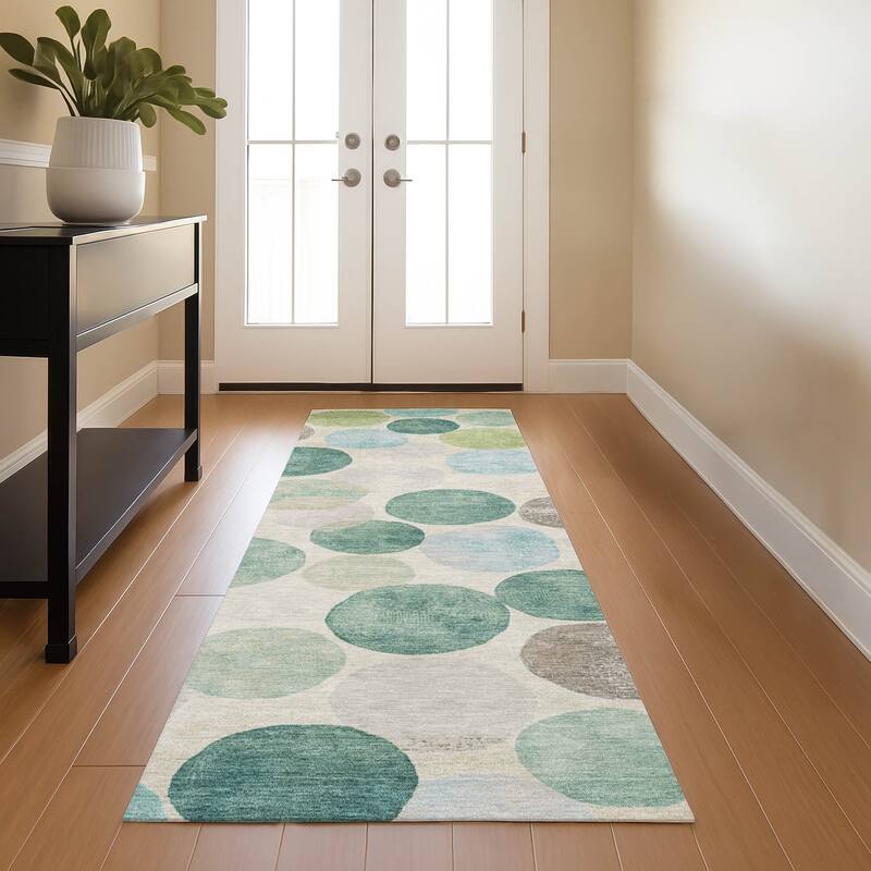 Premium Washable Super Soft Casual Contemporary Mayfield Rug - Teal - 2'3" x 7'6"