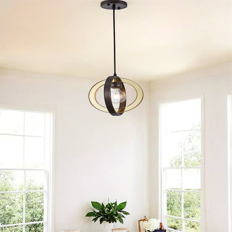 1-Light Matte Antique Bronze Chandelier