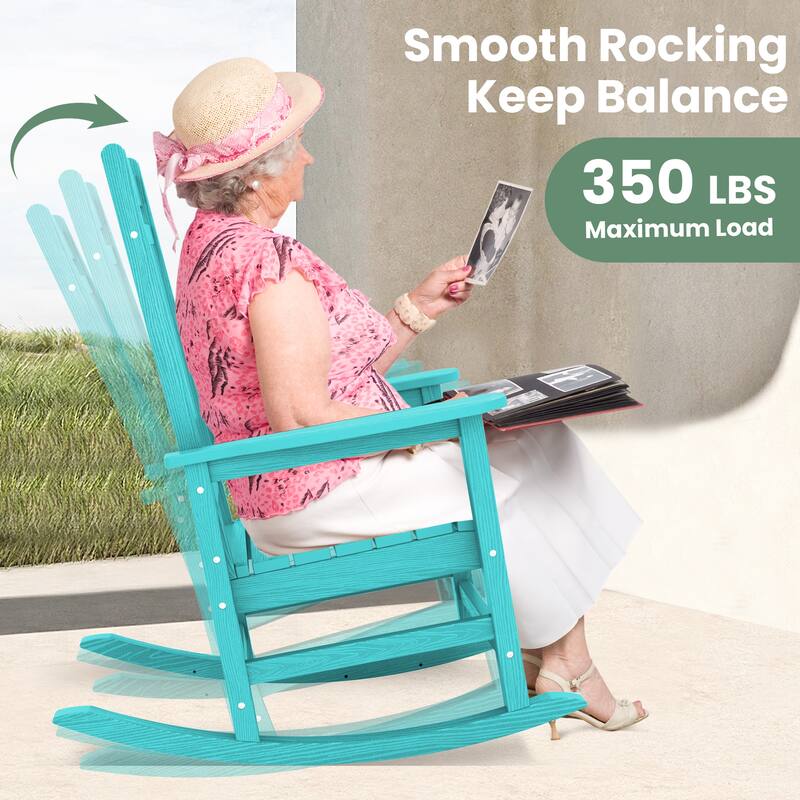 HDPE Outdoor Patio Rocking Plastic Adirondack Chair
