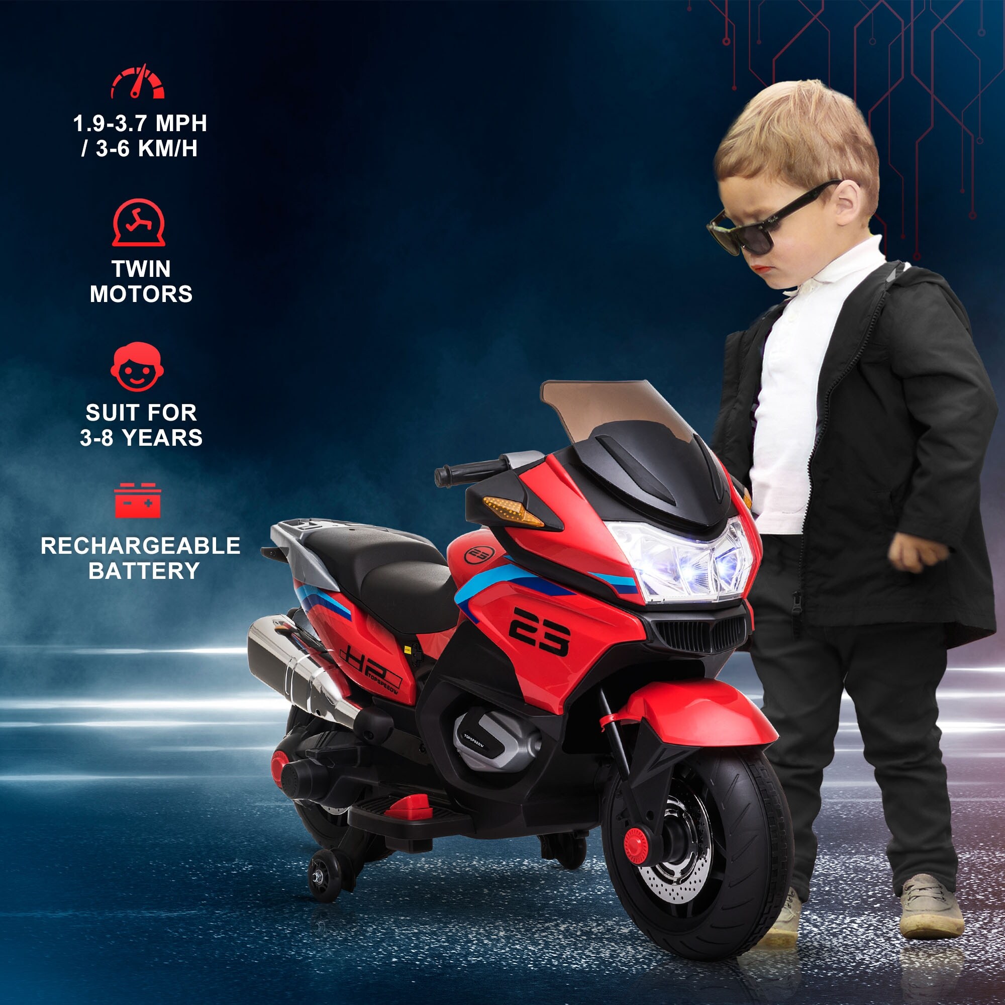 12v Battery Powered Kids Ride on Motorcycle Electric Kids Motorcycle Battery Powered Motorcycle for 3 8 Years Old Bed Bath Beyond 41567649