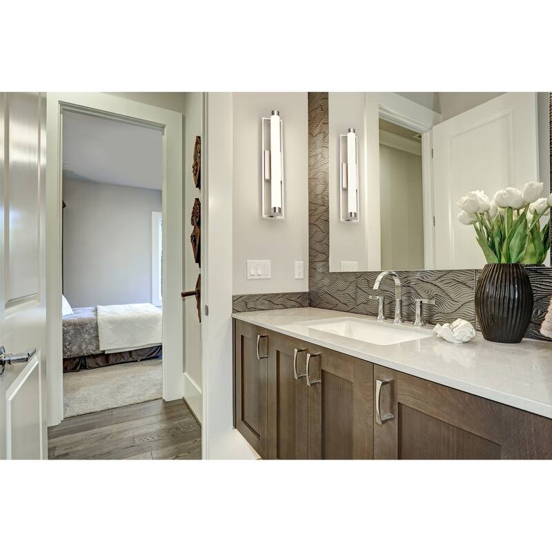 Canal Medium Vanity - LED - Brushed Nickel Finish - White Acrylic Lens - Brushed Nickel