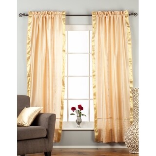 Misty Rose Rod Pocket Sheer Sari Curtain / Drape / Panel - Pair ...