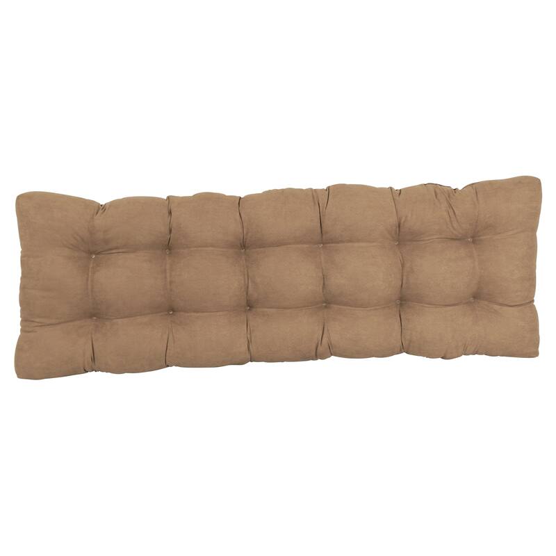 Solid Microsuede Tufted Indoor Bench Cushion (Multiple widths from 42 to 60 inch)