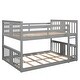preview thumbnail 5 of 12, Full Over Full Bunk Bed with Ladder and Guardrail, Grey