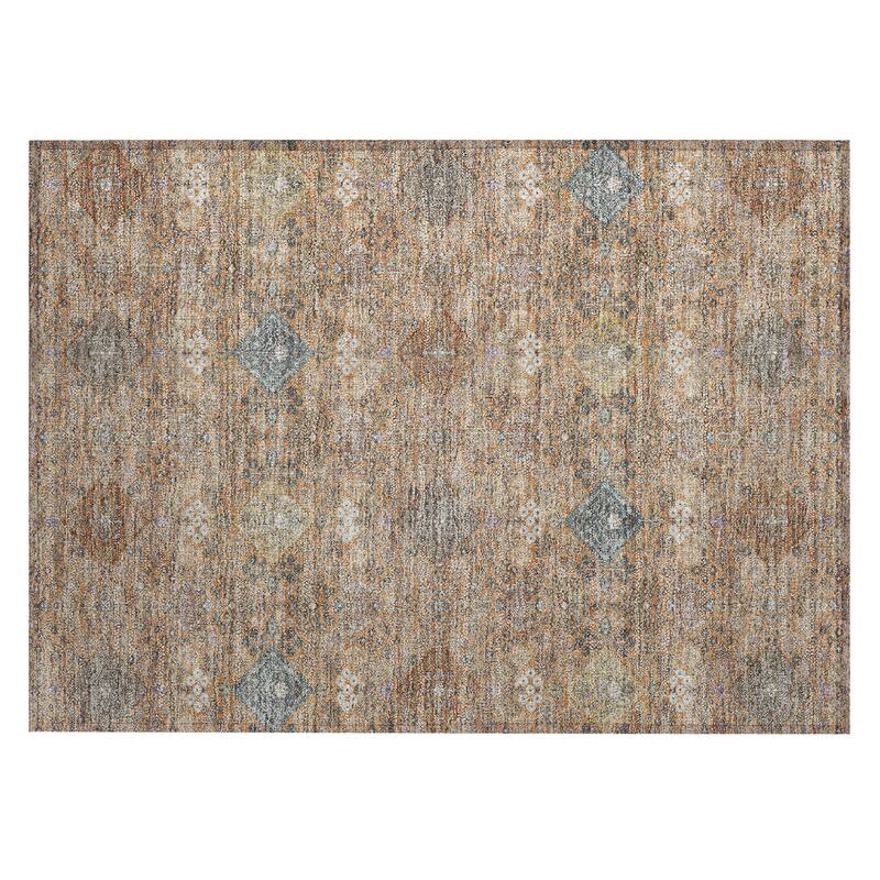Machine Washable Indoor/ Outdoor Boho Panel Chantille Rug