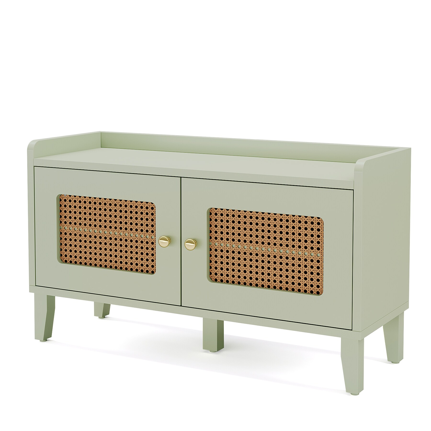家具 cabinet bench 39.5-Inch Wood 2-Door Shoe Storage Cabinet Bench for Entryway