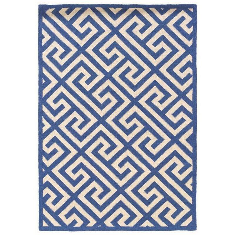 Indoor Area Rug - Modern Geometric Design - Wool Blend - Home Decor - Living Room Rug - 84 x 60