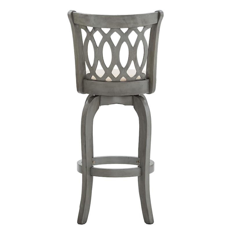 Verona Linen Scroll-back Swivel 29-inch Bar Stool by iNSPIRE Q Classic