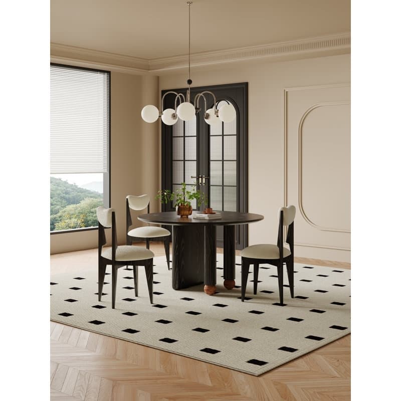 Vivan Round Solid Wood Top Dining Table