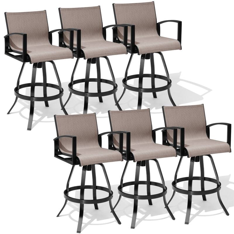 Outdoor All-weather Swivel Aluminum Bar Stools Sunbrella