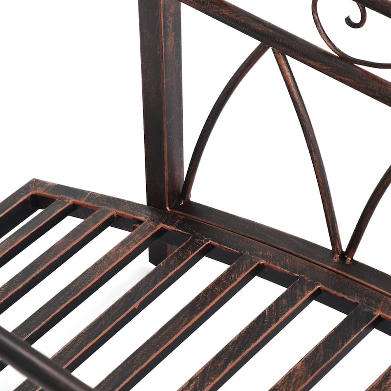 Outsunny 3.3' Classic Garden Metal Bridge with Safety Railings Arc Footbridge Decorative Pond Bridge