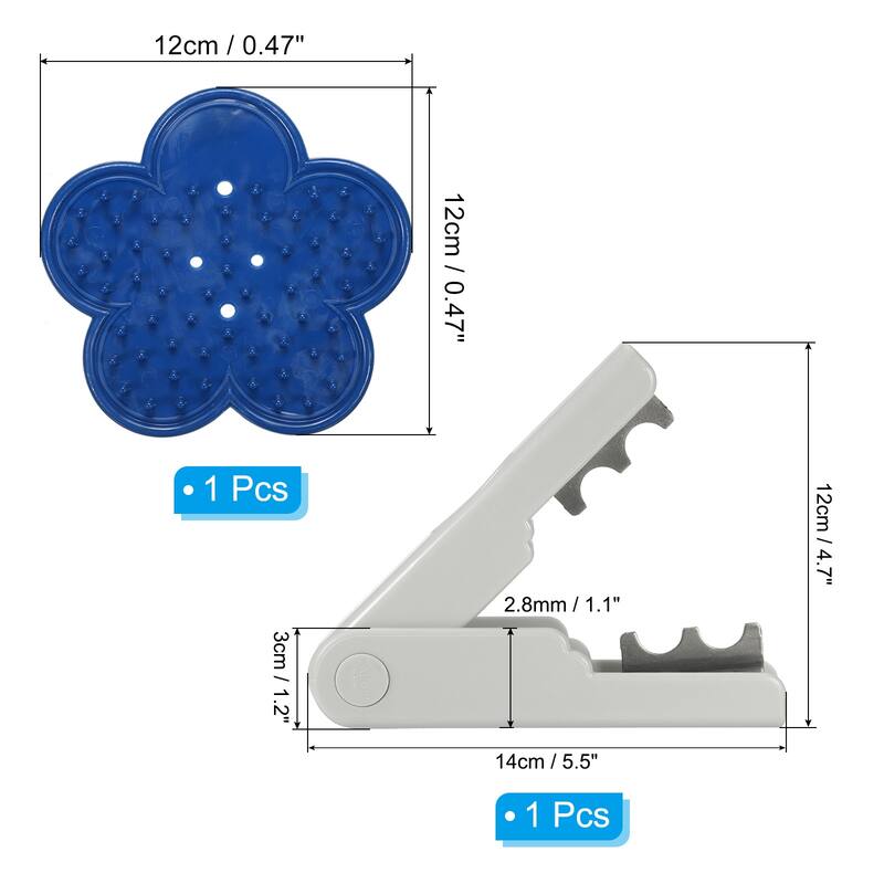 2pcs Rose Stem Leaf Thorn Stripper Remover Tool Stripper Kit - Gray, Blue