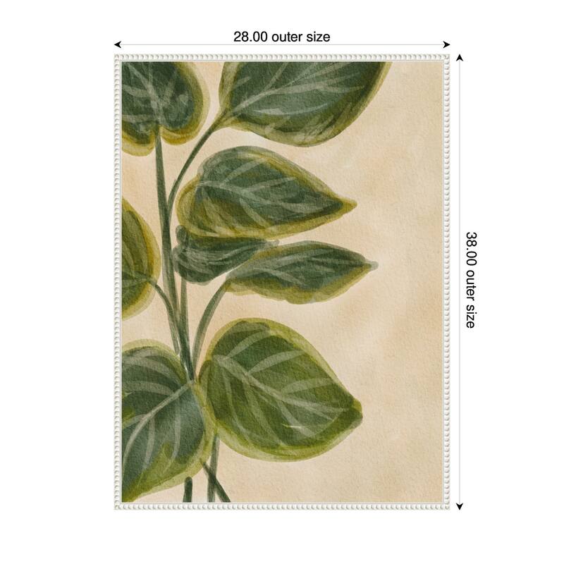Kate and Laurel Sylvie Green Foliage Framed Canvas by Nikita Jariwala