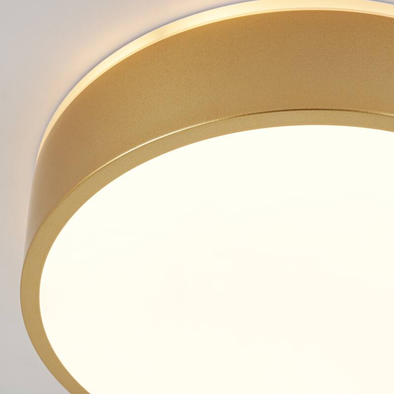 11.81 in. Modern Drum Metal Integrated LED Flush Mount Ceiling Light