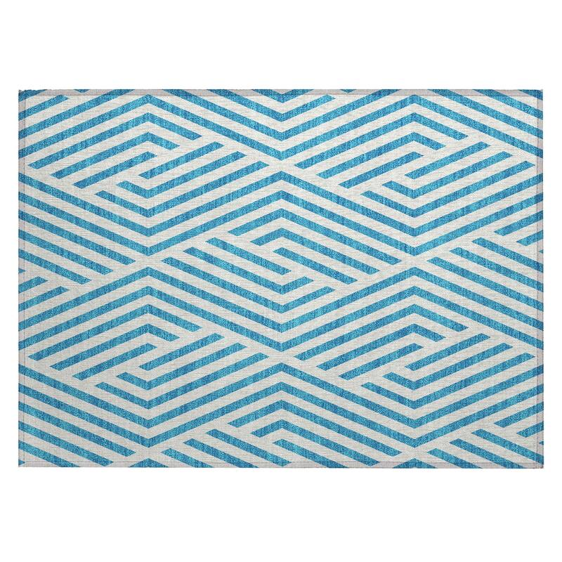 Lava Abstract Shapes Weather Resistant Blended Style Outdoor Rug