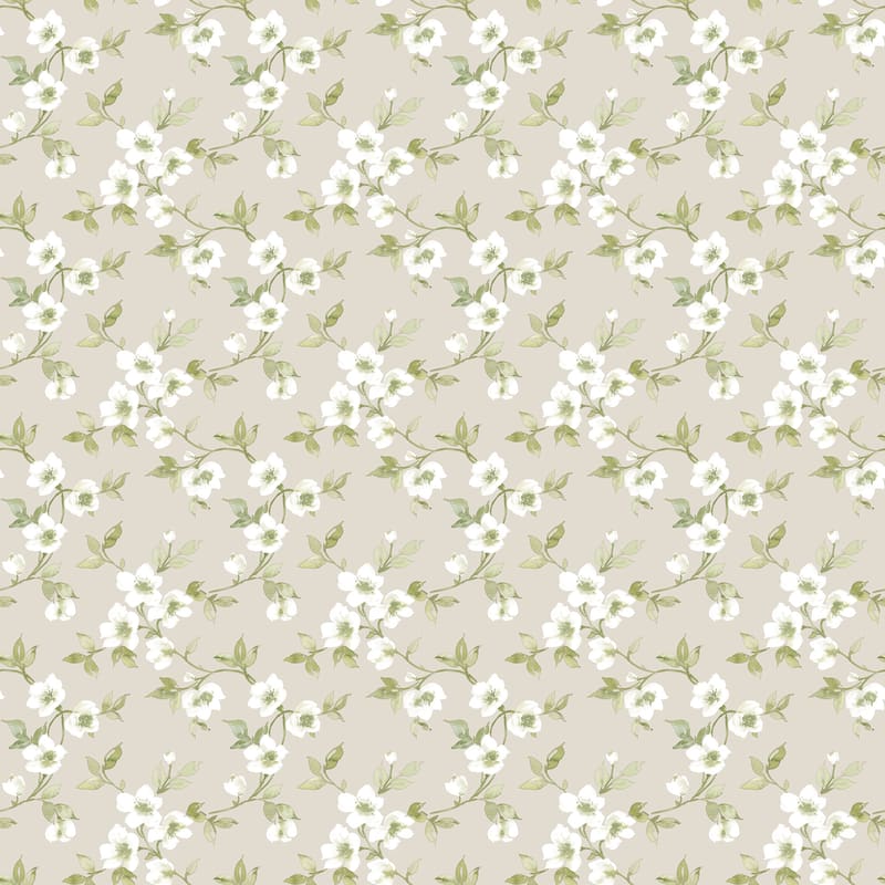 Galerie Wallcoverings Secret Garden Delicate Flower Trail Non-woven Matte Wallpaper Roll - 33 feet x 21 inches - Green