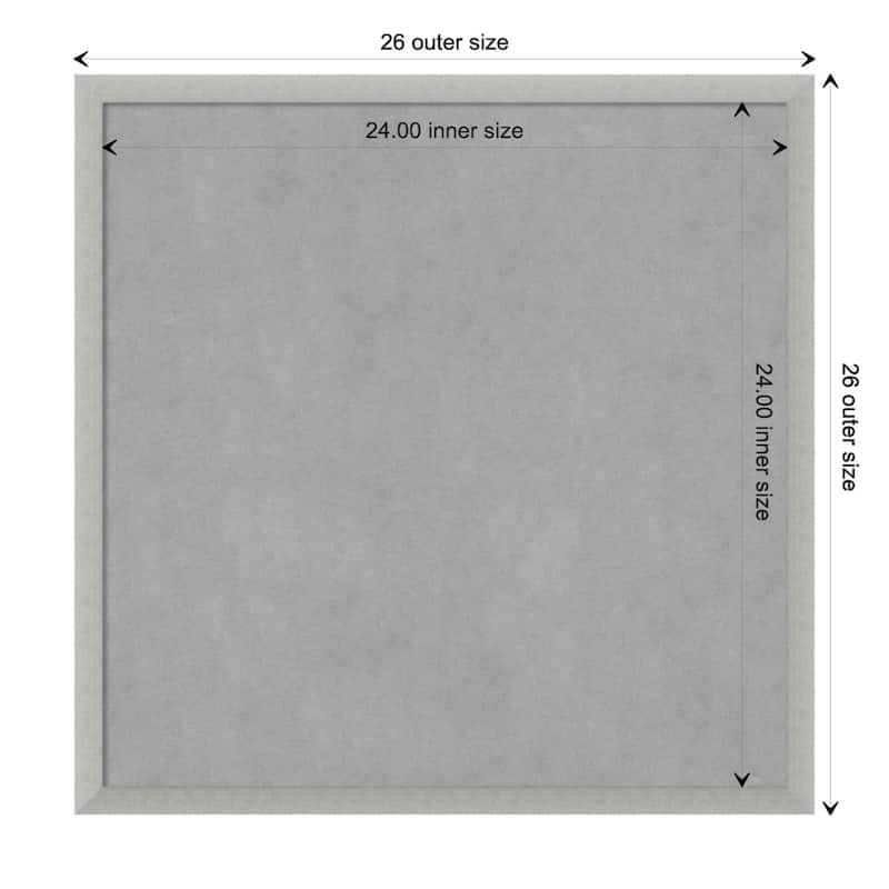 Amanti Art Silver Leaf Framed Magnetic Board - Board Size 24x24