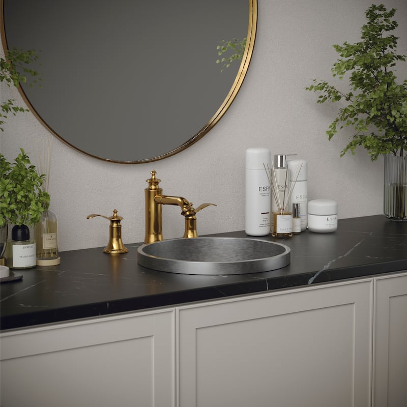 Karran Vineyard KBF474 2-Handle Three Hole Widespread Bathroom Faucet with Matching Pop-up Drain