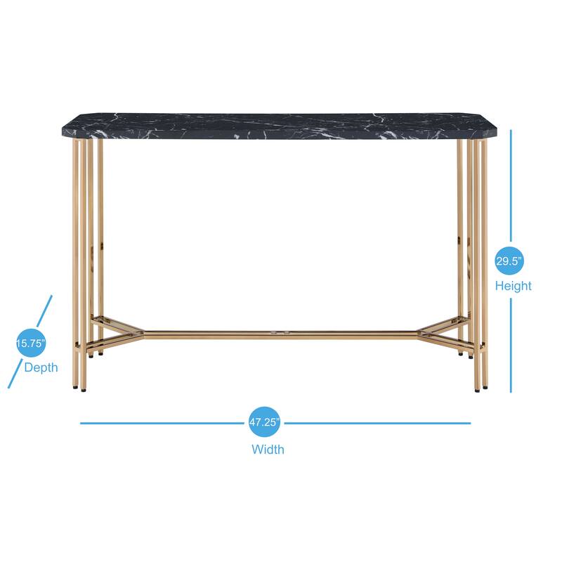 Steve Silver Dominic Faux Marble Console Table