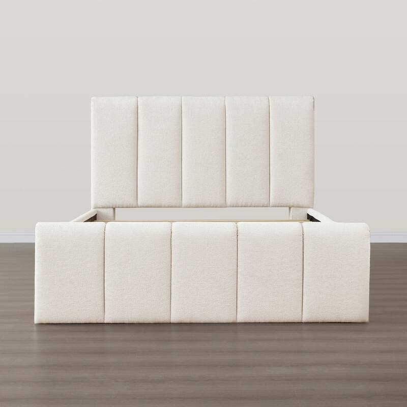 Spruce & Spring Upholstered Platform Bed with Channel-Quilted Headboard and Footboard