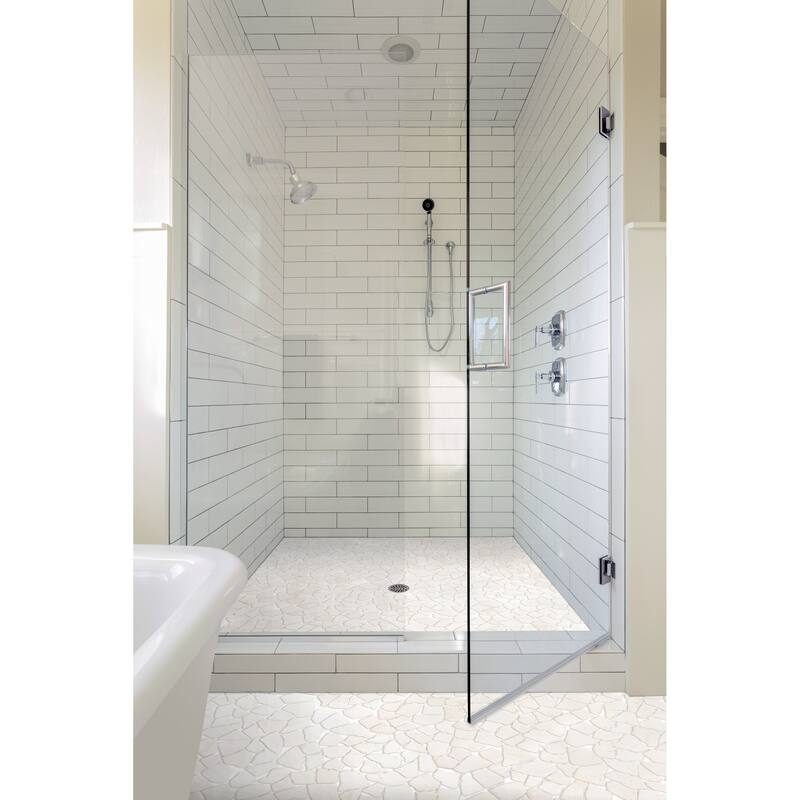 Fit Mosaic 11 in. x 11 in. Marble Mesh-Mounted Mosaic Wall and Floor Tile