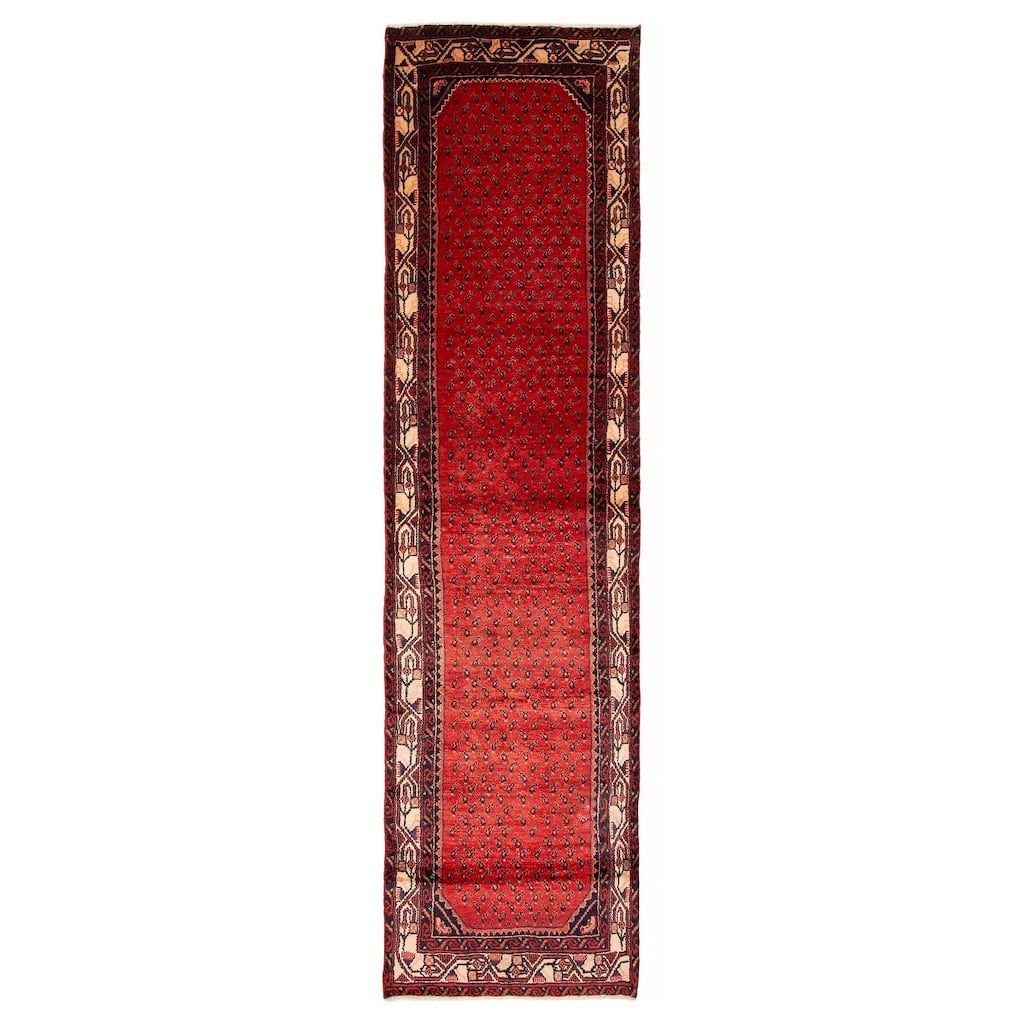 ECARPETGALLERY Hand-knotted Andelz Red Wool Rug - 2' 7" x 9' 10"