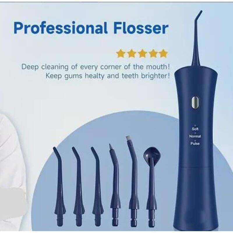 Ava Portable Water Dental Flosser with Electric Toothbrush Set - Blue