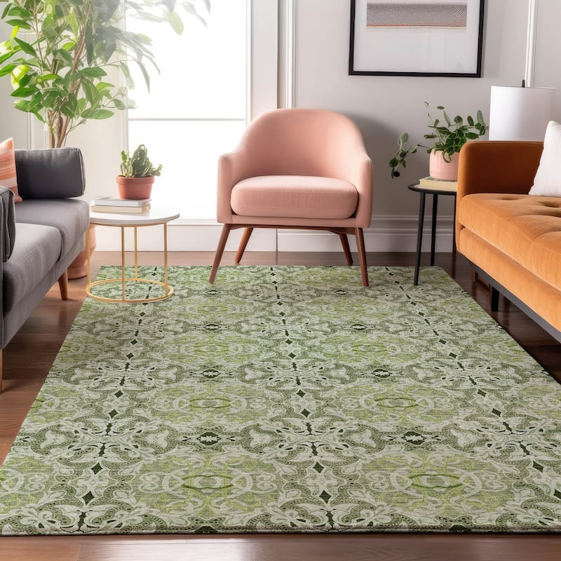 Premium Washable Super Soft Traditional Gladiator Mayfield Rug - Aloe - 8' x 10' - Rectangle