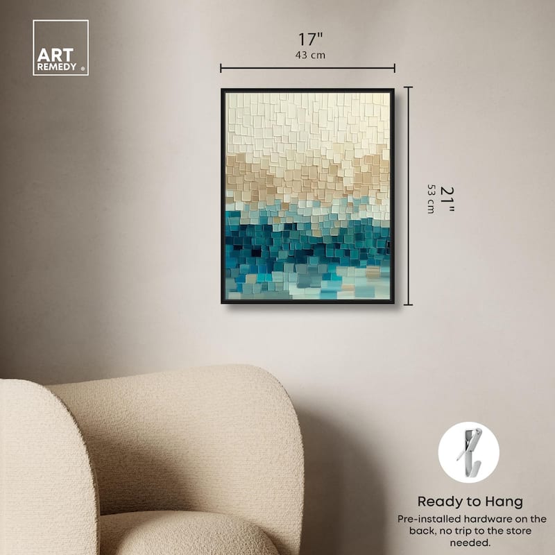 Pixelated Sea II Canvas by Art Remedy